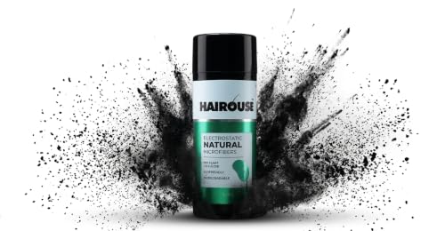 Image of HAIROUSE Natural Hair Building Microfibers (Natural Black) 15 Gms | Hair Fibre to Cover Bald Patches, Thinning Hairs, Instant Volume & Fuller Look for Men & Women | Ecofriendly & Biodegradable