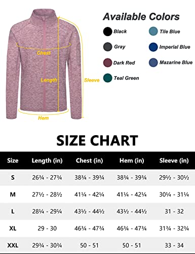 Dasawamedh Men's Running Sport Track Jacket Full Zip Workout Athletic Fitness Jackets For Training Dark Red Heather L #TOP5