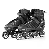 Patins Inline Roller Semi Profissional - Mega Compras (40 ao 43, Preto)