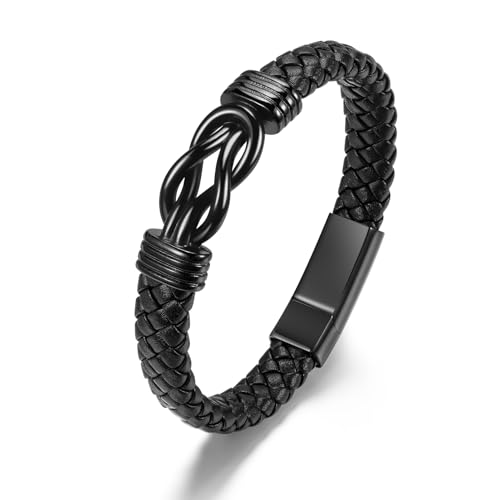 SOITIS Leather Cremation Bracelet for Ashes - Memorial Keepsake Urn Bangle for Men Women - Stainless Steel Memorial Jewelry for Loved Ones, Cremation Jewelry for Ashes