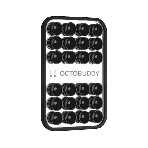 OCTOBUDDY Mirror - OG Suction Cup Phone Mount - Silicone Suction Grip Mobile Holder with Built-in Mirror - Hands-Free Selfies and Videos - Content Creator Accesory - 2.6 x 3.9 Empire Strikes Black