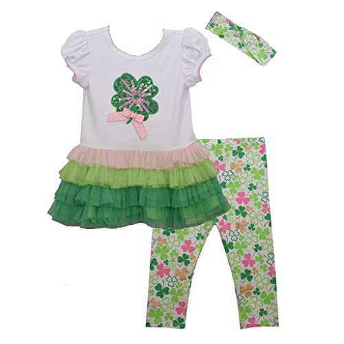 Image of Bonnie Jean Girl's St Patrick's Day Shamrock Leggings Set for Baby Toddler and Little Girls