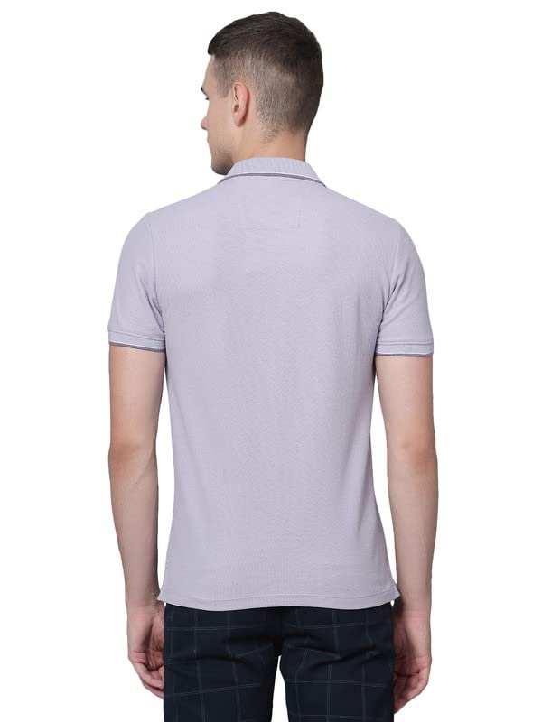 Image of Cantabil Beige Regular Fit Solid Polo Neck Half Sleeve Casual T-Shirt for Men | Half Sleeves Polo Neck T-Shirts for Men | Mens Polo Neck Solid T-Shirt (P MTSH00242)