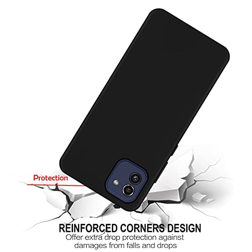 Image of HELLO ZONE Exclusive Matte Finish Soft Rubber Back Case Cover for Samsung Galaxy A03 - Black