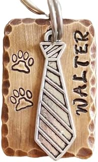 LARGE Dog Tag, Pet ID Tag, Men's Tie Tag, Neck Tie Tag, Pet Tag, Dog Tags, Pet Tags, Dog Tag, Dog Tags for Dogs, Hand Stamped Tags, Pet Tag, Cat Tag (1.25")