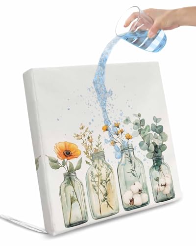 Hokiten Spring Floral Outdoor Cushion Chair Cover Set of 2 - Waterproof Couch Seat Covers, Eucalyptus Leaf Summer Botanical Patio Furniture Protector Cushions Slipcovers for Sofa/RV, 22