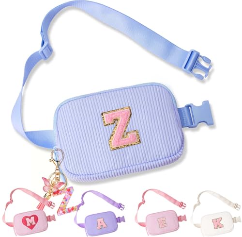 Image of Belt Bag for Girls Gifts - Birthday Gifts for Teenager, Personalized Gifts for Mom Freind Sister Teacher, Graduation GiftsInitial Crossbody Bag Belt Bag for Women Purple Z