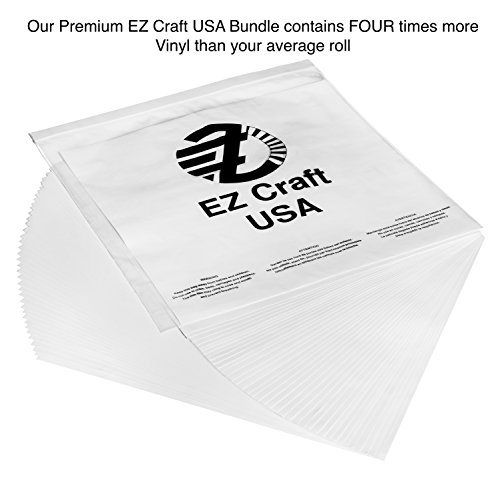 Ez Craft Usa Permanent Matte White Vinyl Sheets Better Than Vinyl Rolls 12" X 12" - 40 Matte Adhesive Backed Sheets Work With Cricut And Other Cutters #TOP3