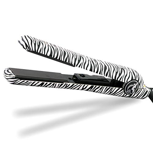 ProCabello 2 in 1 Hair Straightener and Curler, Single Pass Floating Plates, 1.25 inch, Zebra Print