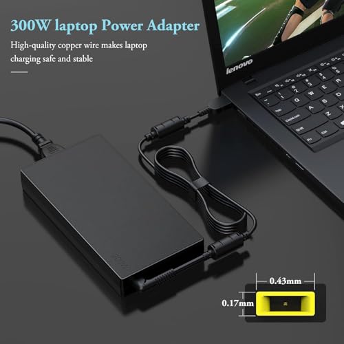 Image of 300W USB Laptop Charger Compatible for Lenovo Legion Pro 5 7 5i 7i 9i 16IRX8 16ARX8H 16IAH7H 16IRX9 16IAX10H 16ITHg6 16ACHg6 16IAX7 R9000 Y9000 ThinkPad R7000P LOQ 17IRB8 Laptop (LE 300W USB)