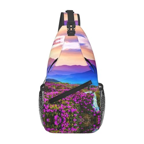Grand sac à bandoulière paysage de montagne pour voyage et randonnée homme femme