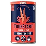 TrueStart Instant Coffee – Barista Grade Super Blend Strong, Dark Roast, Full Flavour Premium Freeze Dried - 100% Brazilian Arabica - Mycotoxin-Free & Antioxidant Rich Coffee - 100g, 1 Pack, 55 Cups