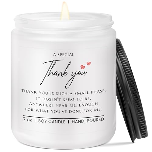 AGOT Thank You Gifts for Women - Inspirational Gifts Lavender Scented Candle 7 Oz - Appreciation Gift for Mom Friends Teacher Coworkers Boss Nurses Employees