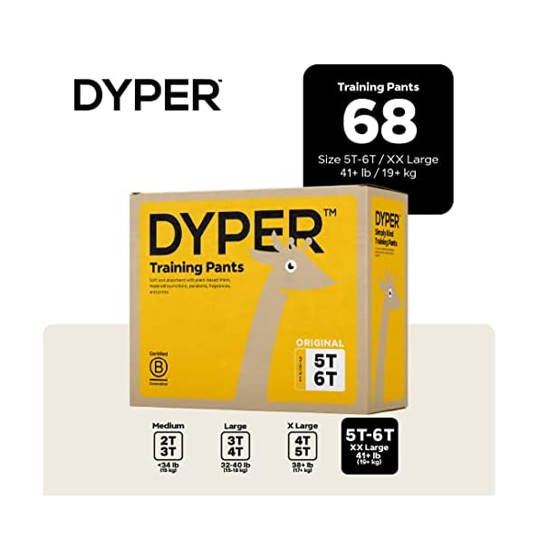 DYPER-Toddler-Training-Pants-5T-6T-for-Boys-Girls-HypoallergenicUnscented-Plant-Based-Perfect-for-Sensitive-Skin-Leakproof-Potty-Training-Pants-for-Day-Overnight-Protection