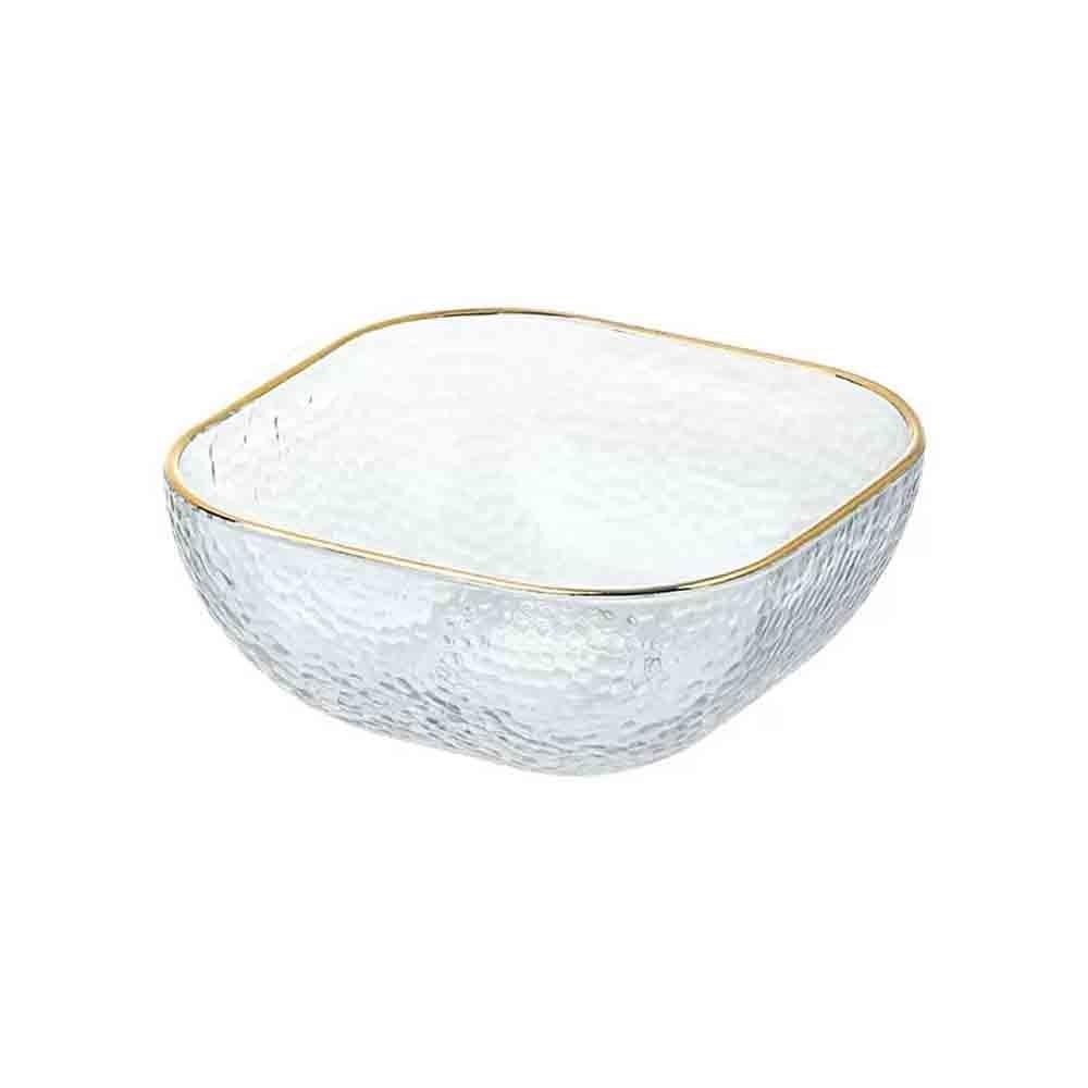 HPTHLY Fruit Plate Fruit Plate Water Ripple Fruit Bowl Gold-Rimmed Glass Decorative Plate Home Snack Plate Snack Plate Candy Plate Fruit Plate Fruit Bowl