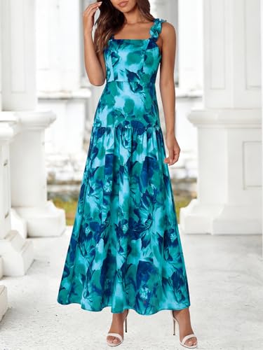 BTFBM Dresses for Women Summer 2026 Formal Sleeveless Smocked Floral Long Wedding Guest Dress Party Spring - Image 4