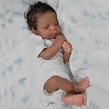 Zero Pam Black Reborn Baby Dolls Silicone Full Body, 18 in Realistic Baby Doll, African American Baby Boy,Full Silicone Baby Doll, Black Reborn Dolls with Accessories