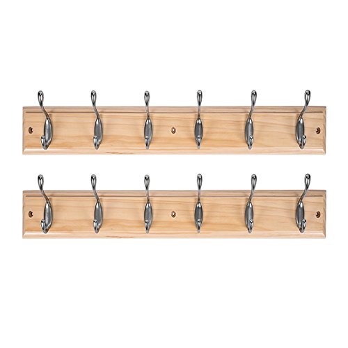 DOKEHOM 2 Set 6-Satin Nickel Hooks -