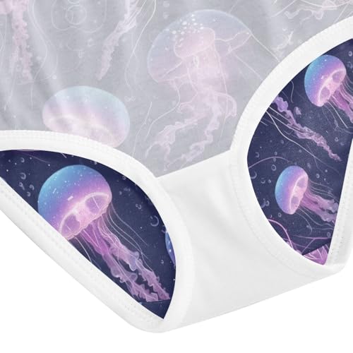 Wusikd Jellyfish Glowing Girls' Underwear Cotton Girls Briefs Soft Toddler Underwear 2T 5