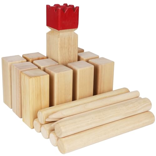 Image of Juegoal Kubb Game Set Backyard Game Set Outdoor Tossing Game Set with Carrying Bag