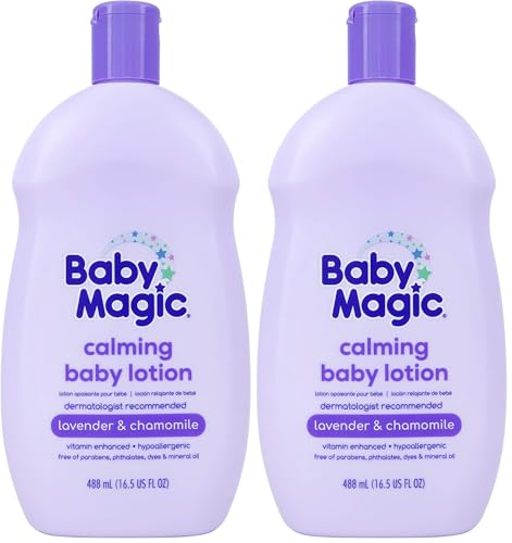 Image of Baby Magic Calming Body Lotion, Lullaby Scent, Lavender & Chamomile, Lavender, 16.5 Fl.Oz (Pack of 2)