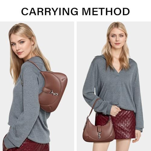 Image of CLUCI Shoulder Bag for Women, Soft Vegan Leather Small Purses with Adjustable Strap, Stylish Hobo Handbags