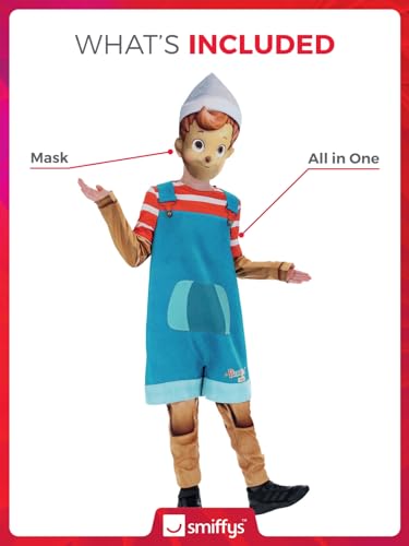Smiffys Pinocchio & Friends, Pinocchio Costume All In One & Mask, Officially Licensed Pinocchio Fancy Dress, Child Dress Up Costumes - Image 4