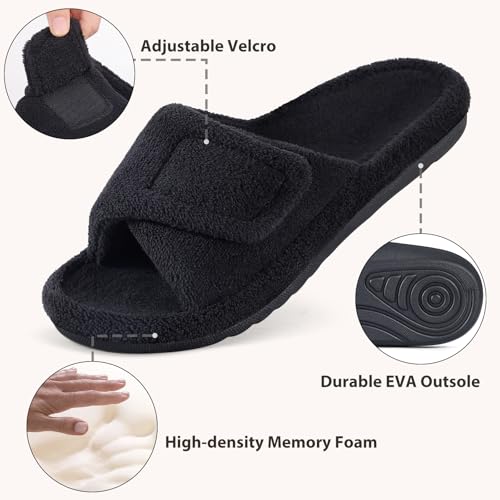 shevalues Orthopedic Slippers for Women with Arch Support Adjustable Open Toe House Shoes for Plantar Fasciitis4