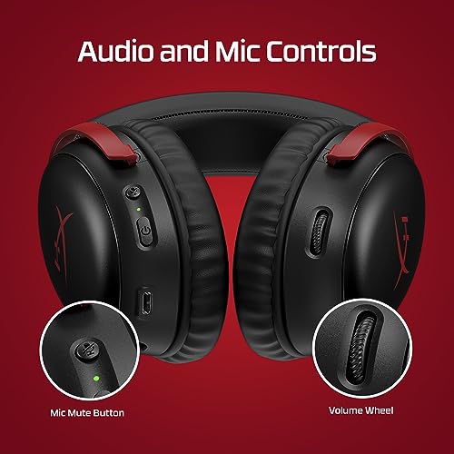 Image of HyperX Cloud III Wireless - Gaming Headset for PC, PS5, PS4, up to 120-hour Battery, 2.4GHz Wireless, Spatial Audio, 53mm Angled Drivers, Memory Foam, Durable Frame, 10mm Microphone, Black