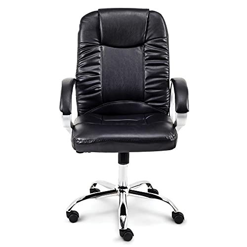 Cadeira Escritório Presidente Monaco Giratória Regulagem de Altura a Gas Revestimento Preto