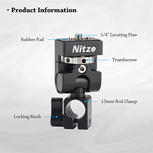 Nitze Field Monitor Mount (15Mm Rold Clamp To Retractable 1/4" Locating Pins), Swivel And Tilt Adjustable Low Profile Monitor Holder - N54-G5 #TOP1