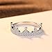 Bellitia Jewelry Crown Wedding CZ Simulated Diamond Band, Premium Crown Rings For Women, 925 Sterling Silver Cubic Zirconia Ring Size 6