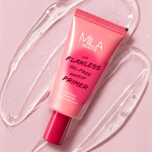 Image of Mila Beaute Flawless Makeup Primer for Face | Oil Free Formula Enriched With Vitamin A & E | Satin Smooth Matte Finish Instantly Blurs Pores | Suitable for All Skin Types - 30ml