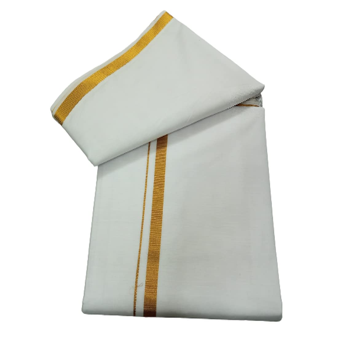 cotton colors Men's Traditional Pure Cotton Bleached White Dhoti Border Size 9X5 (or) 4.15 Mtr Dhoti with 2.30 Mtr Angavastram_SG011-picture-19