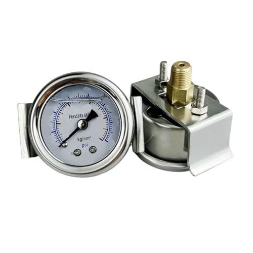 Manomètre arrière axial 5KG/70PSI en inox antichoc avec support Y40ZV