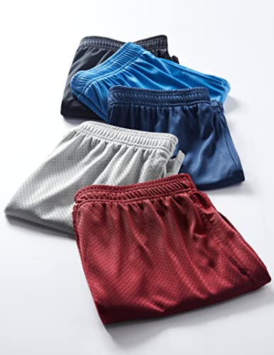 Image of 5 Pack Boys Athletic Shorts Mesh Basketball Youth Apparel Kids Sports Active Gear with Pockets
