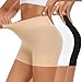 YADIFEN Radlerhose Damen Kurz für Kleid Kurze Radlerhose Shorts Damen unter Kleidern Rock Hotpants Short Leggings Boxershorts Nahtlos Hohe Taille Unterziehhose für Sommer,Schwarz+Beige+Weiß,L