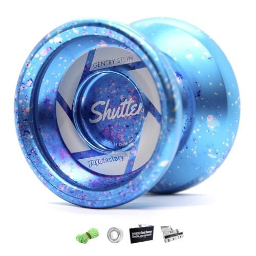 YoYo Factory Shutter Jo jo – Unresponsives Profi Yoyo aus Vollmetall – Leerlauf JoJo mit Kugellager – Von Weltmeister Gentry Stein genutzt – Spielzeug für Kinder & Erwachsene - Galaxy
