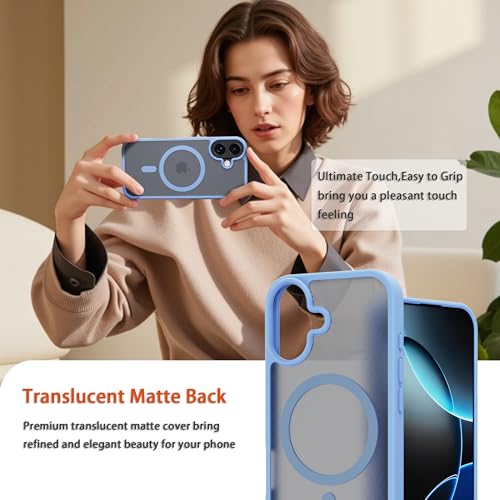 Image of Magnetic for iPhone 17 Phone Case, [Compatible with MagSafe], Screen Protector X1, [Military Grade Drop Protection],Matte Finish,Slim,Shockproof,Protective (Light Blue, iPhone 17)