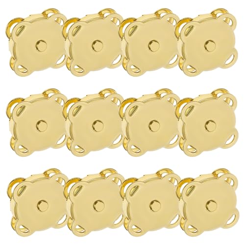 Qianyu 12 Stück Magnetknöpfe 14mm Metall Druckknöpfe Nähen Handarbeit Magnetverschluss zum Annähen für Windbreaker Mäntel Jacken Taschen Geldbörsen Handtaschen Kleidung DIY (Gold) Qianyu 12 Stück Magnetknöpfe 14mm Metall Druckknöpfe Nähen Handarbeit Magnetverschluss zum Annähen für Windbreaker Mäntel Jacken Taschen Geldbörsen Handtaschen Kleidung DIY (Gold)