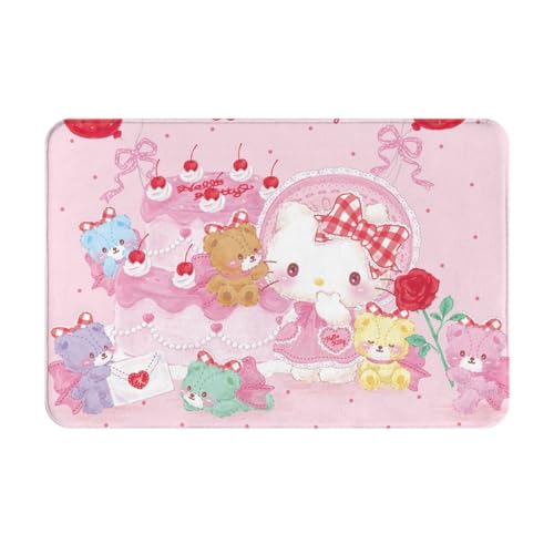 玄関マット ハローキティ (5) トイレマット バスマット 吸水速乾 滑り止め 抗菌 防臭 丸洗い可能 おしゃれ ふわふわ 柔らかい 40×60cm