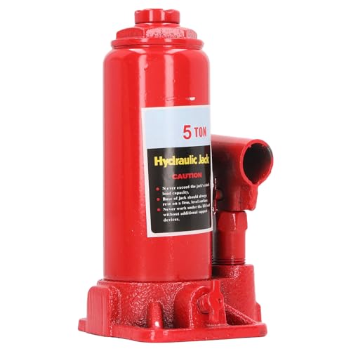 Hydraulic Bottle Jack, 5T Steel Slider Bottle Jack with Safety Bypass Valve High Reliability Hydraulic Welding Anti Leakage Unique, Bottle Jacks