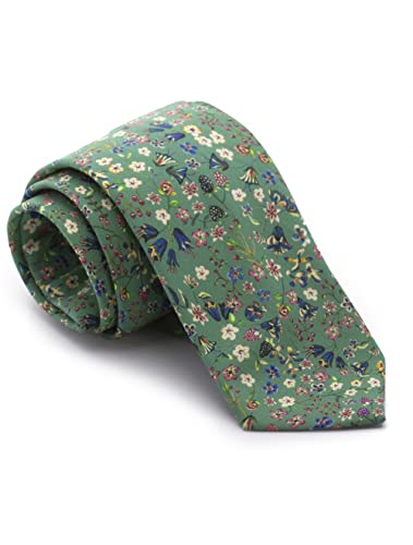 Cencibel Smart Casual Corbata Liberty Donna Leigh Verde Flores Azules y Rosas