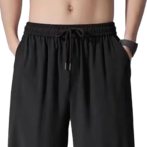 Men's Comfort Breathable Straight Leg Pants Lightweight Sweatpants Outdoor Pants Elastic Waist Spring Fall Trousers2