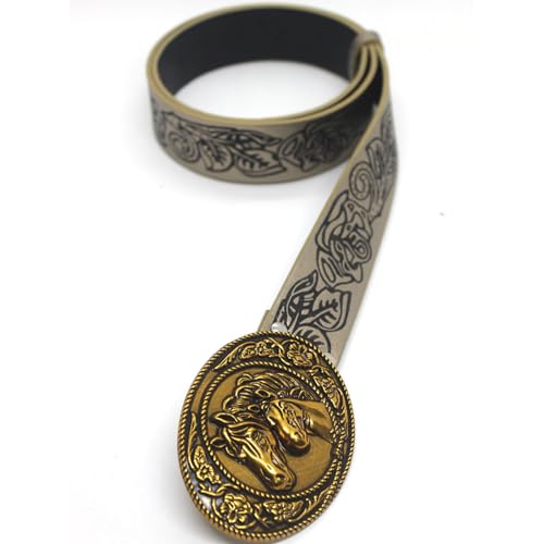 Western Leathers Buckle Belts Metal Buckle Belt Vintage Engraved Buckle Belt for Men Jeans Decoration3
