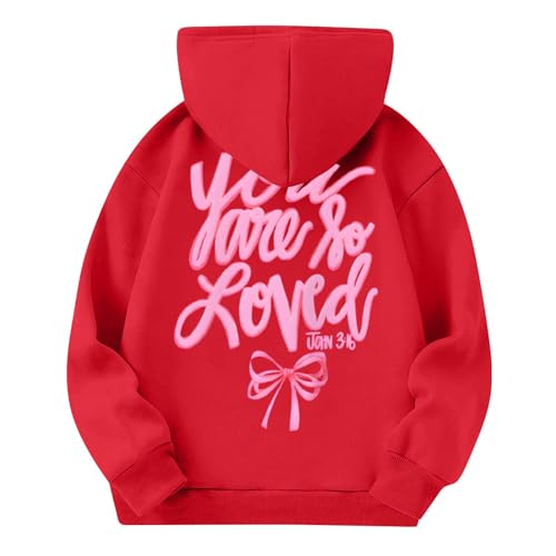 Hoodies Girls Cute Fleece Long Sleeve Sweatshirt Boys Hooded Letter Print Fall Lightweight Hoodie Outfit 2-14 Years4