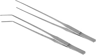 Ipetboom 2Pcs 27 Pinças Curvas Pinças Retas Pinças De Plantas Aquáticas Pinças De Plantas Aquáticas Pinças De Plantas De Aquários Pinças De Alimentação Pinças De Grama De Água Pinças De