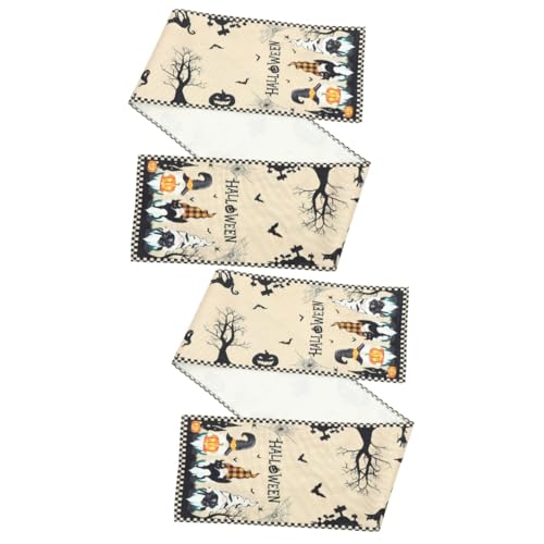 Nappe d'Halloween chemin de table lavable Cabilock : lot de 2 en tissu polyester - 2