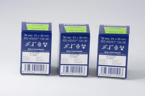 Pack de 3 rollos de película FOMAPAN Action 400 ASA, formato 35 mm, blanco y negro miniatura 3