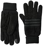 Levi's Men's Suede Gloves With Knit Grip and Touchscreen Capability, Black Design, Extra Large